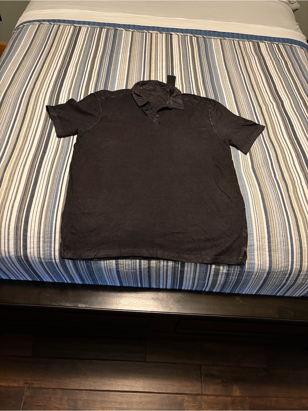 John Varvatos Black Short-Sleeve Polo size large